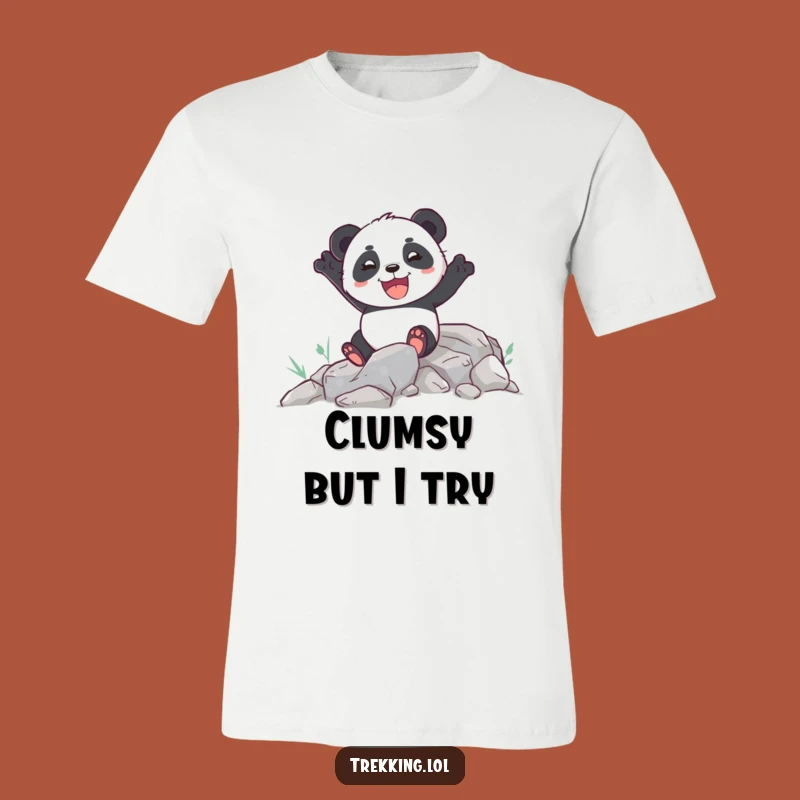 Funny Panda Path T-Shirt - Enthusiastic Explorer Tee Gift
