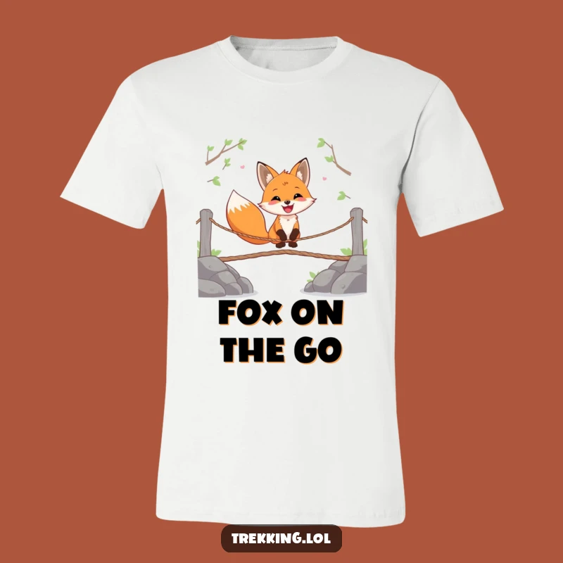 Funny Fox T-Shirt: Happy Crossing, Wobbly Bridge