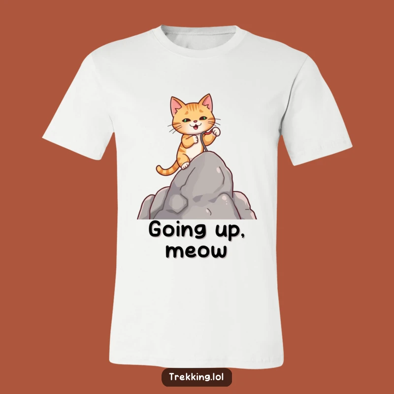 Funny Cat Grappling Hook T-Shirt: Bold Feline Climber Tee, Ideal Funny Gift for Action-Oriented People