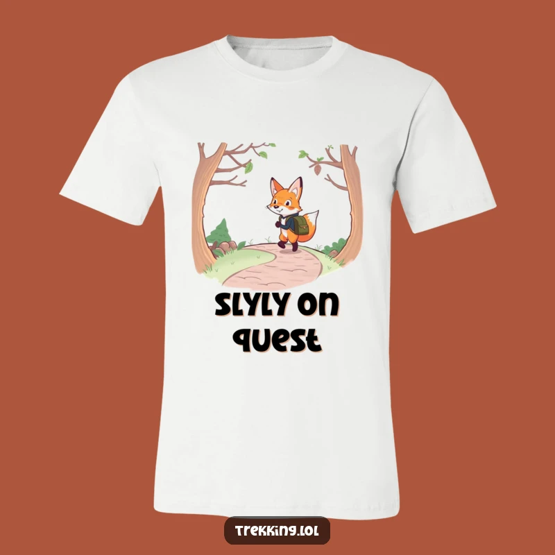 Funny Fox Backpacking T-Shirt: Determined Navigator Fox, Cheerful Outdoor Adventure Tee