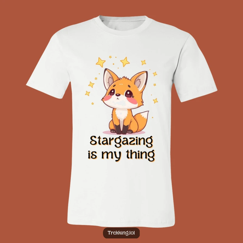 Funny Fox Starry Wonder T-Shirt: Curious Night Explorer Tee for Dreamers