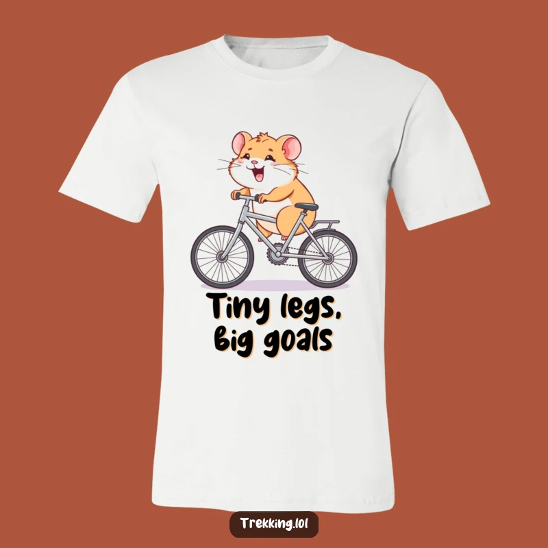Funny Hamster Bicycle T-Shirt: Hilarious Giggling Rodent's Uphill Pedal Struggle, Ideal Funny Gift Tee