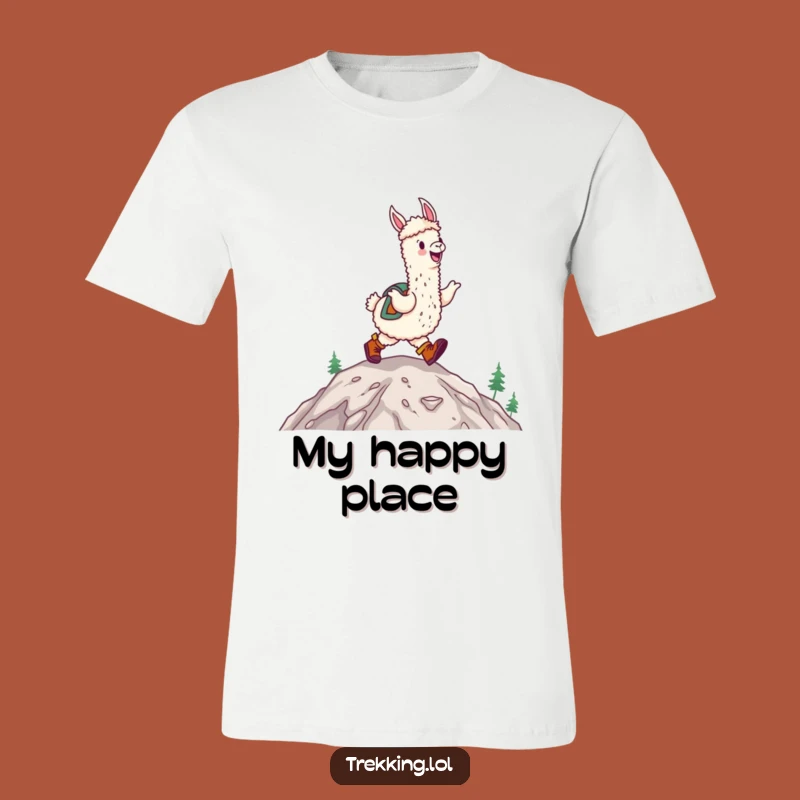 Funny Happy Alpaca Skipping T-Shirt: Joyful Hiking Boots Tee Gift