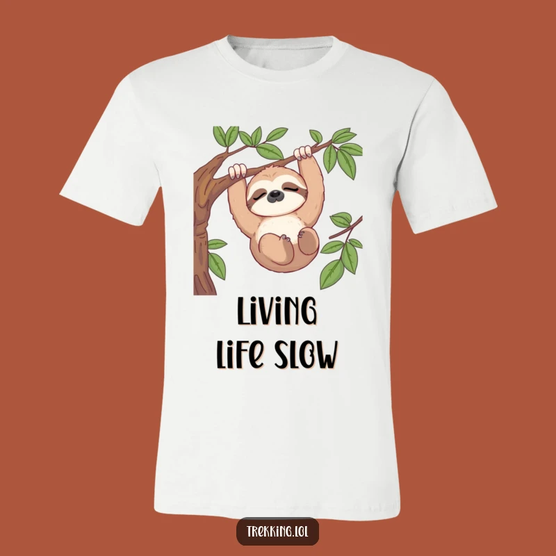 Funny Sloth View T-Shirt: Relaxed Feline Tee, Ideal Funny Gift for Chill People