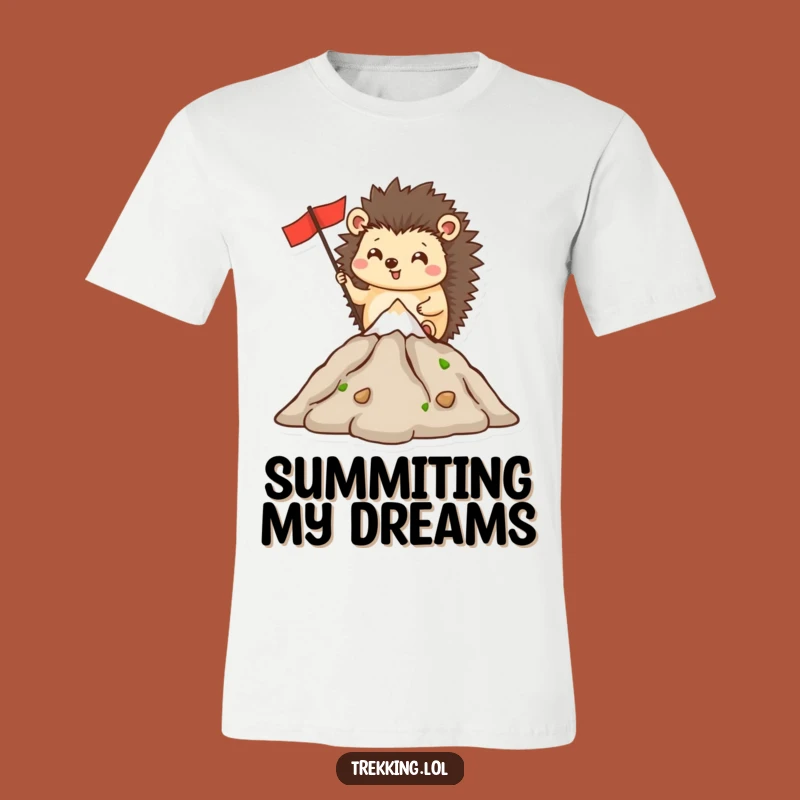 Funny Hedgehog Climber T-Shirt - Hilarious Peak Performance Tee!