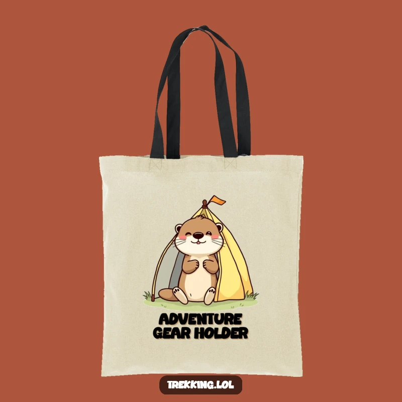 Funny Otter Tote Bag: Enthusiastic Camper Bag for Outdoor Gear Funny Gift