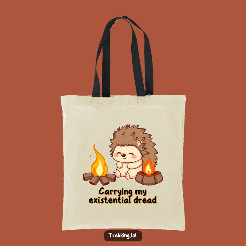 Funny Hedgehog Campfire Tote Bag - Eco-Friendly & Stylish Gift