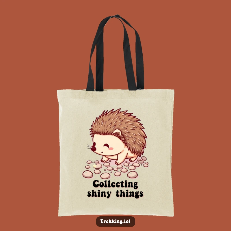 Funny Hedgehog Path Tote Bag: Durable Sparkle Bag, Chic Funny Gift for Whimsical Souls