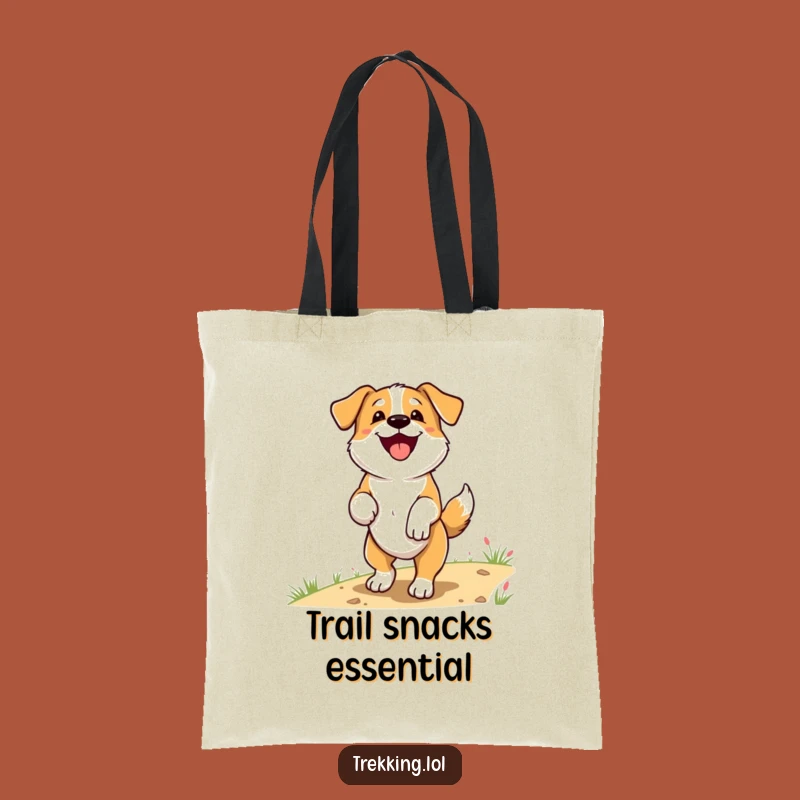Funny Dog Trail Tote Bag: Cheerful Pup's Wagging Tail Carry-all, Perfect Funny Gift Bag