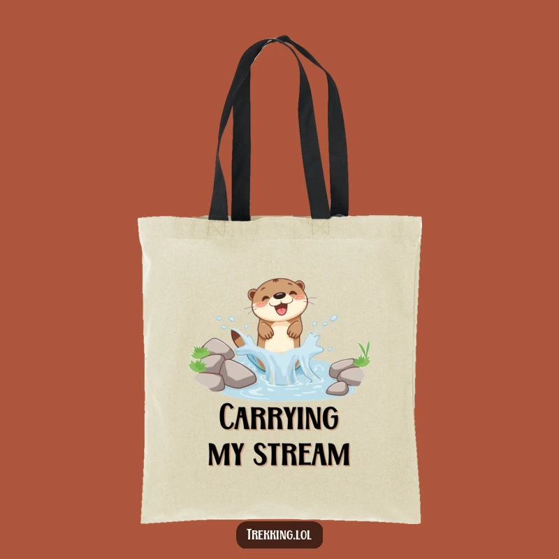 Funny Otter Splash Tote Bag: Durable Woodland Bag, Chic Funny Gift for Eco-Conscious Fun Lovers