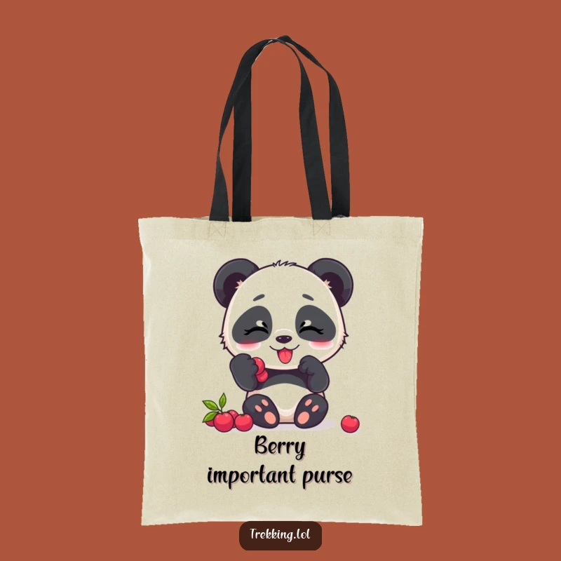 Funny Panda Berry Tote Bag: Carry Your Snacks and Smiles in Style